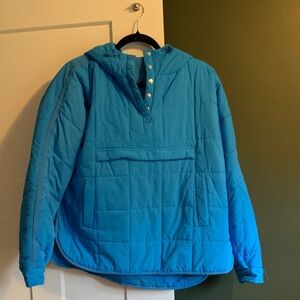 Naeduo Hooded Oversized Blue Quilted Puffer Jacket